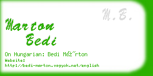 marton bedi business card